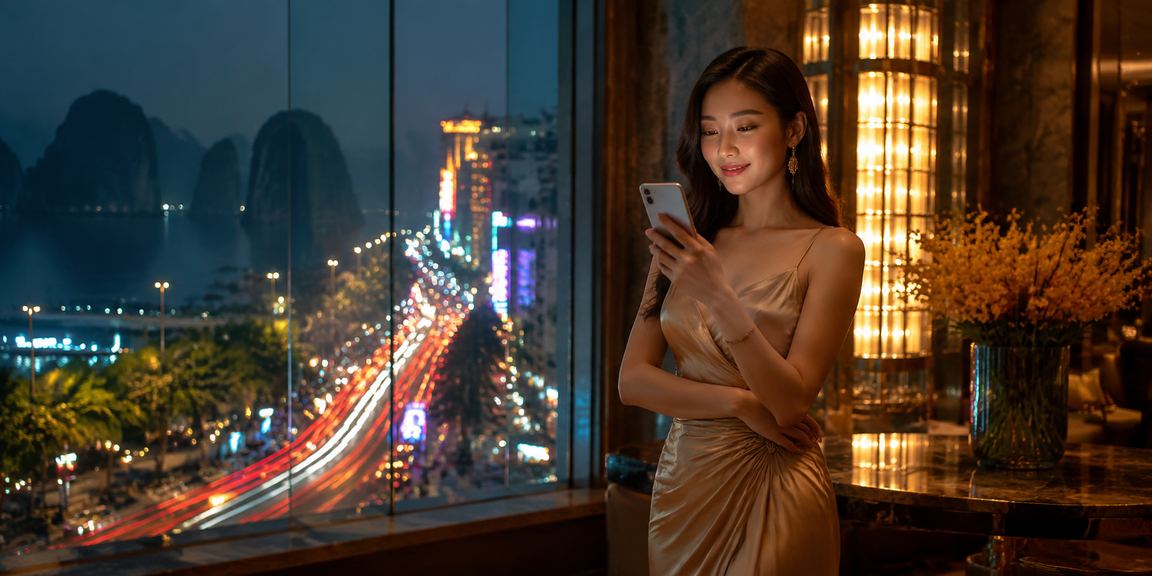 Casino di động tại Vịnh Hạ Long với giao diện neon đẹp mắt
